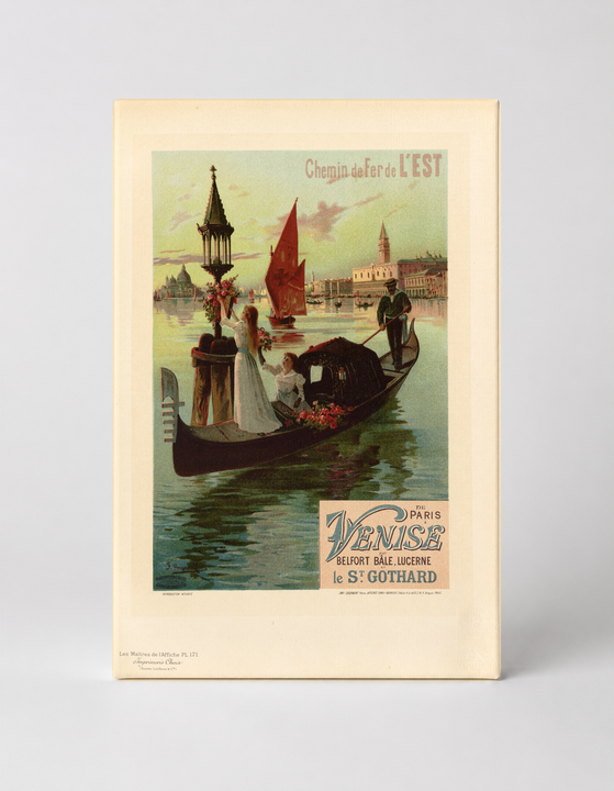 Paris à Venise 1890s Chemin de Fer de l'Est Vintage Travel Poster Canvas Wall Art