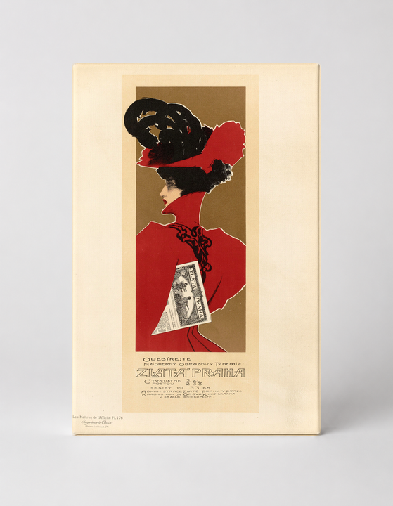 Zlatá Praha 1900 - Art Nouveau Czech Magazine Vintage Poster Wall Art