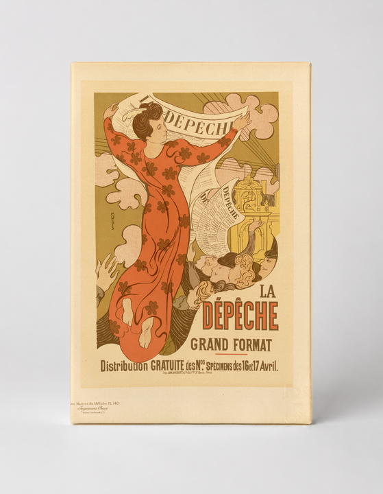 La Dépêche Grand Format 1890s - Art Nouveau Vintage Poster Wall Art