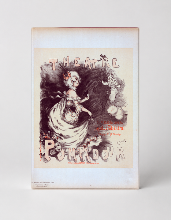 Theatre Pompadour 1890s Belle Époque Vintage French Poster Canvas Wall Art