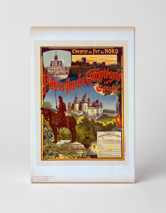 Pierrefonds Compiègne Coucy Railway 1890s - Belle Époque Vintage Travel Poster Wall Art