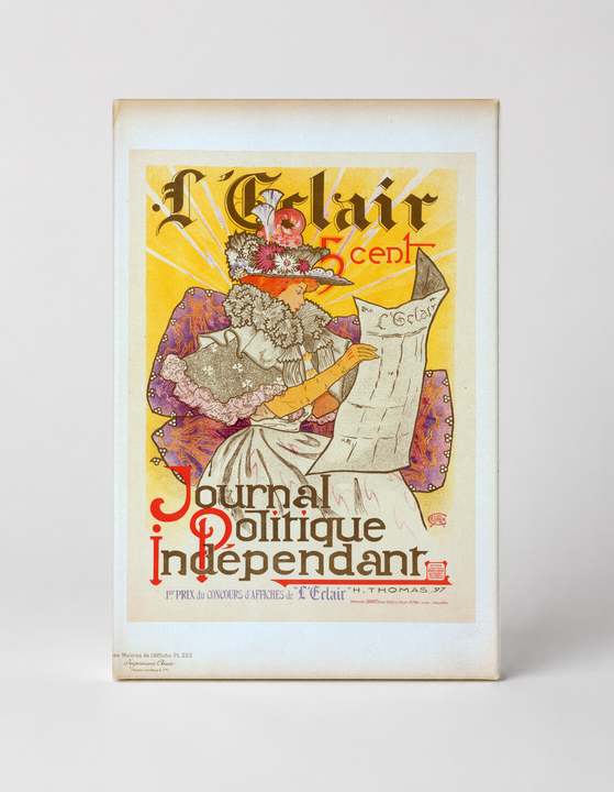 L'Eclair Journal 1897 - Art Nouveau French Newspaper Vintage Poster Wall Art