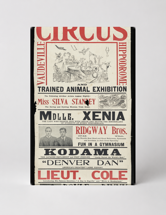 Palace Circus Ridgway Cole & Ridgway 1890s - Victorian Circus Vintage Poster Wall Art