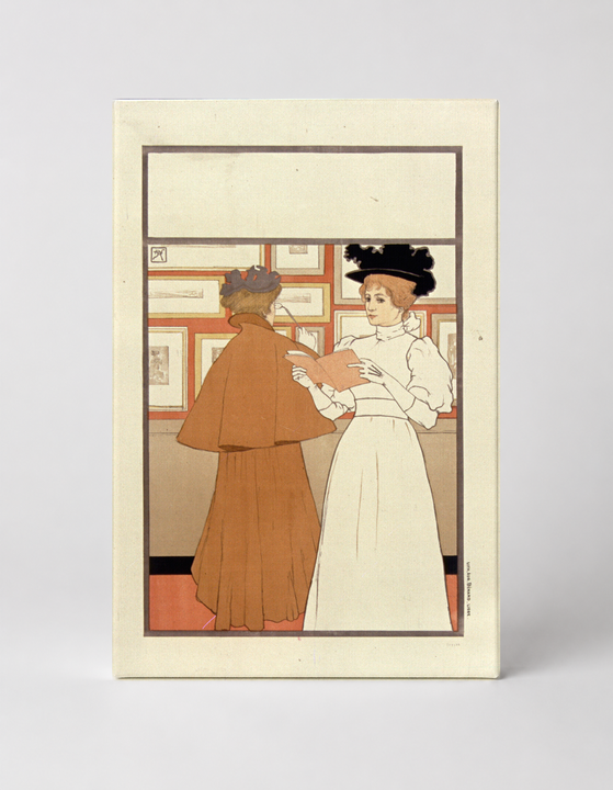 Art Gallery Scene 1900s Belle Époque Vintage Lithograph Poster Wall Art