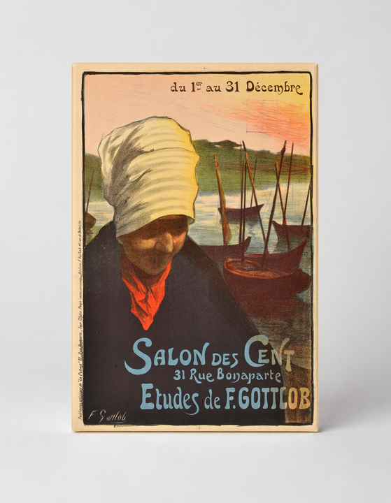 Salon des Cent Etudes de F. Gottlob 1890s - Belle Époque Vintage Poster Wall Art