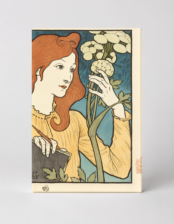 Woman with White Flowers 1890s - Art Nouveau Vintage Poster Wall Art