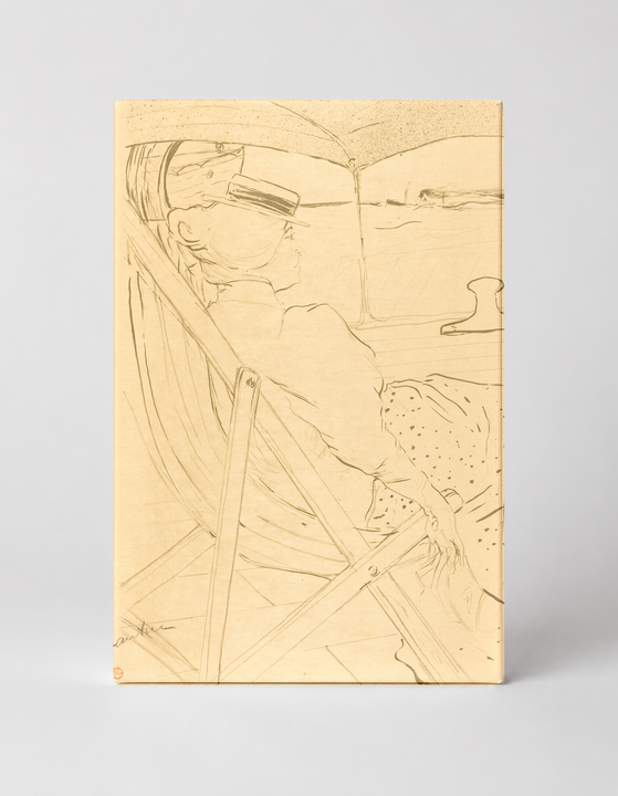 Woman in Deck Chair 1890s - Belle Époque Vintage Lithograph Canvas Wall Art