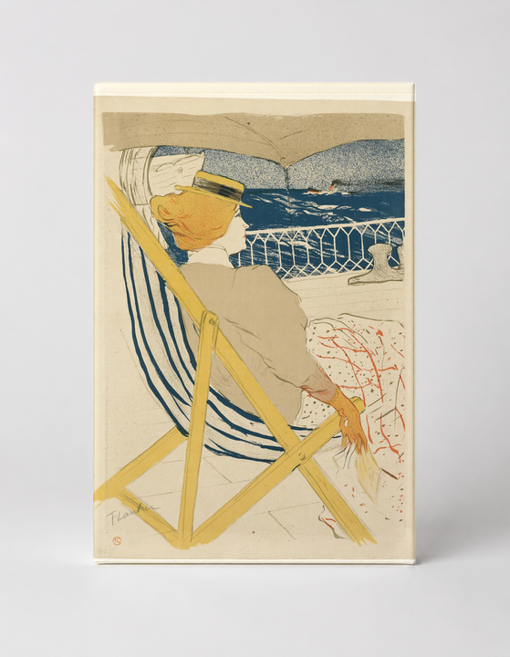Woman in Deck Chair Seaside 1890s - Belle Époque Vintage Poster Wall Art