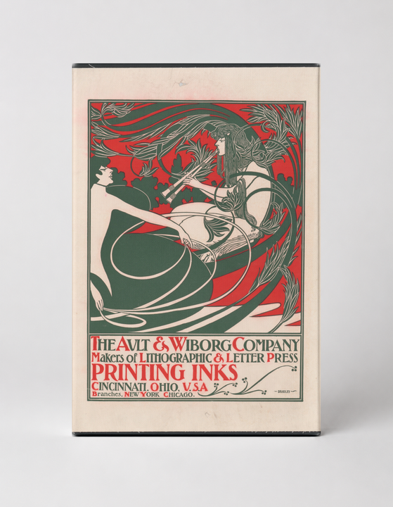 Ault & Wiborg Printing Inks 1895 - Art Nouveau Vintage Poster Wall Art