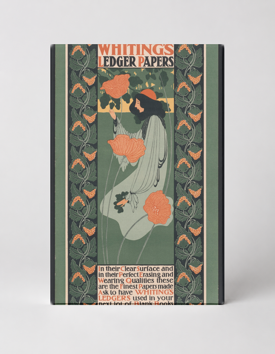 Whiting's Ledger Papers 1900s Art Nouveau Vintage Poster Wall Art