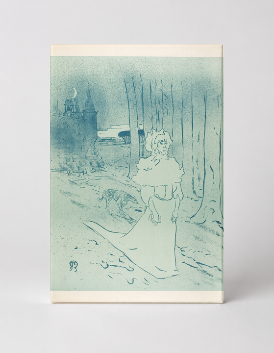 Moonlit Forest Figure 1890s - Belle Epoque Vintage Lithograph Canvas Wall Art