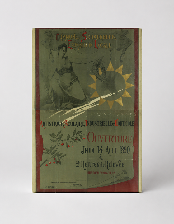 Commune Schaerbeek Exposition 1890 - Belgian Belle Époque Vintage Poster Wall Art