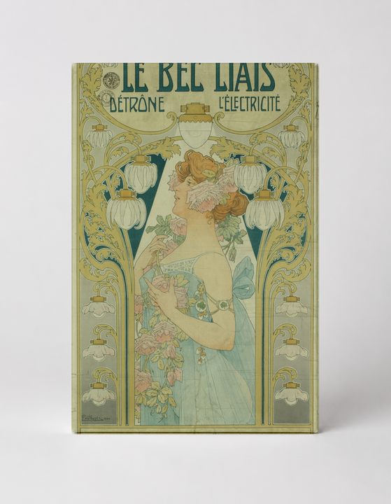 Le Bec Liais 1900s Electric Lighting - Art Nouveau Vintage Poster Wall Art