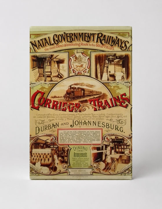 Natal Government Railways Corridor Trains 1890s - Victorian Vintage Poster Wall Art