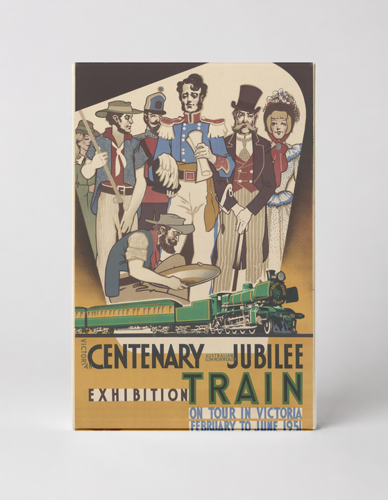 Centenary Jubilee Exhibition Train 1951 - Vintage Australian Travel Poster Wall Art