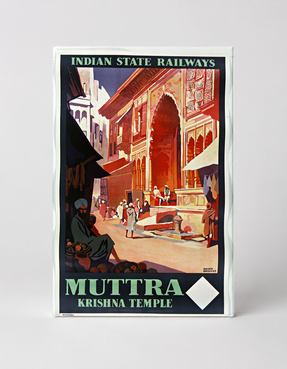 Muttra Krishna Temple Indian State Railways - Vintage Travel Poster Wall Art
