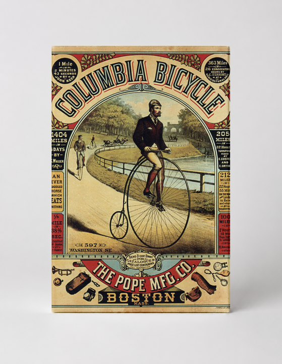 Columbia Bicycle 1880s Pope Mfg Co - Victorian Advertising Vintage Poster Wall Art