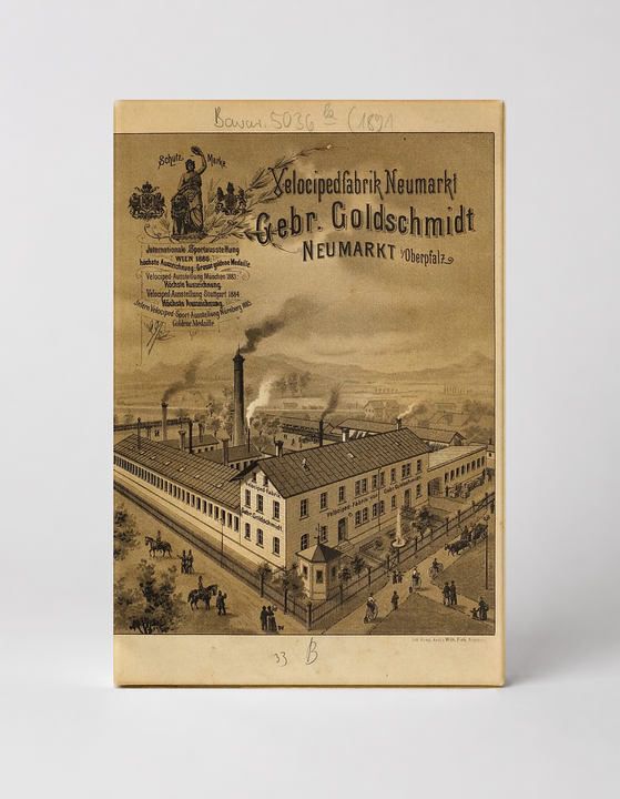 Velocipedfabrik Neumarkt Goldschmidt 1890s - Vintage Industrial Poster Wall Art