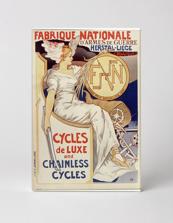 Fabrique Nationale Cycles de Luxe 1900 - Art Nouveau Vintage Poster Wall Art