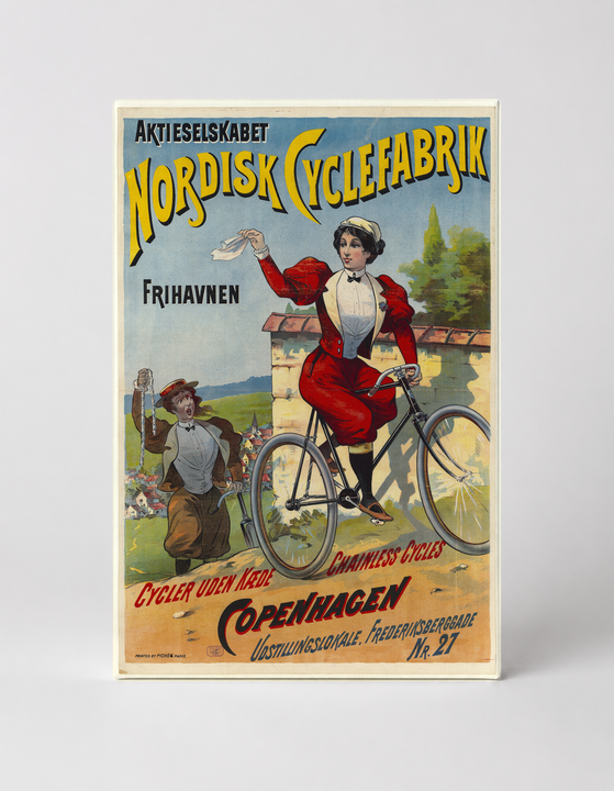 Nordisk Cyclefabrik 1890s Copenhagen Bicycle Vintage Poster Wall Art
