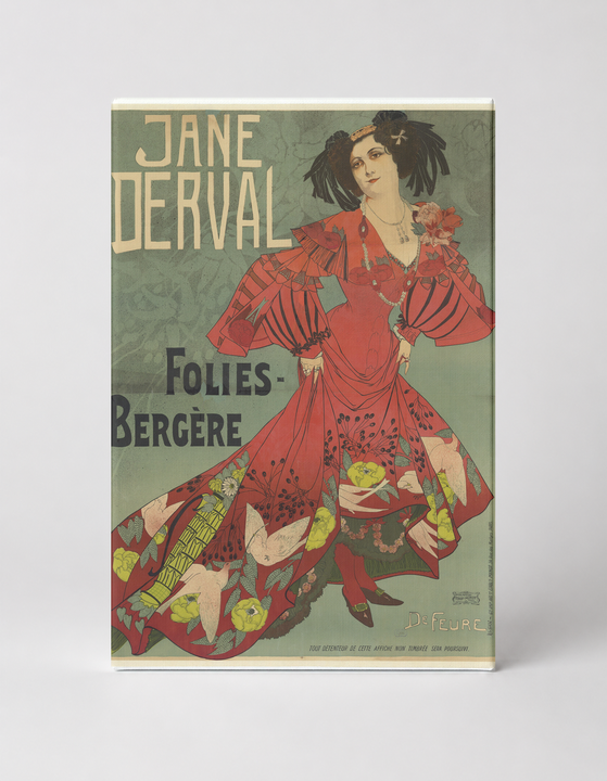 Jane Derval Folies-Bergère 1900 - Belle Époque Vintage Poster Wall Art