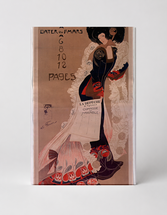 La Dépêche 1896 Newspaper Poster - Art Nouveau Vintage French Wall Art