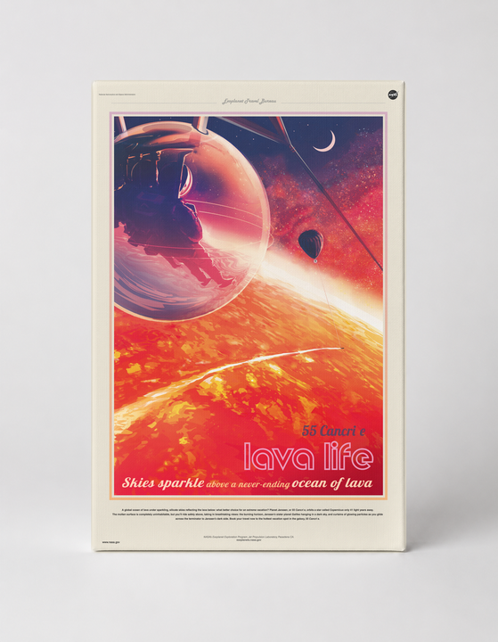 55 Cancri e Lava Life NASA Space Travel Vintage Poster Canvas Wall Art