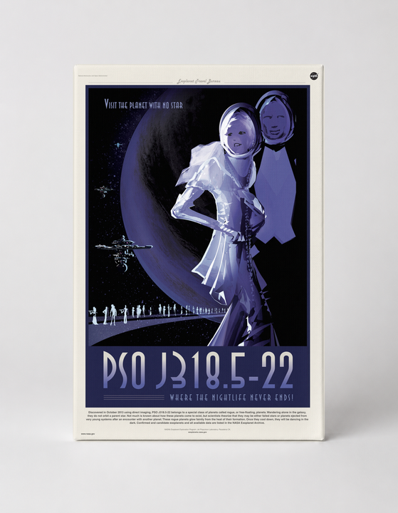 PSO J318.5-22 NASA Exoplanet Travel Poster - Vintage Space Art Canvas