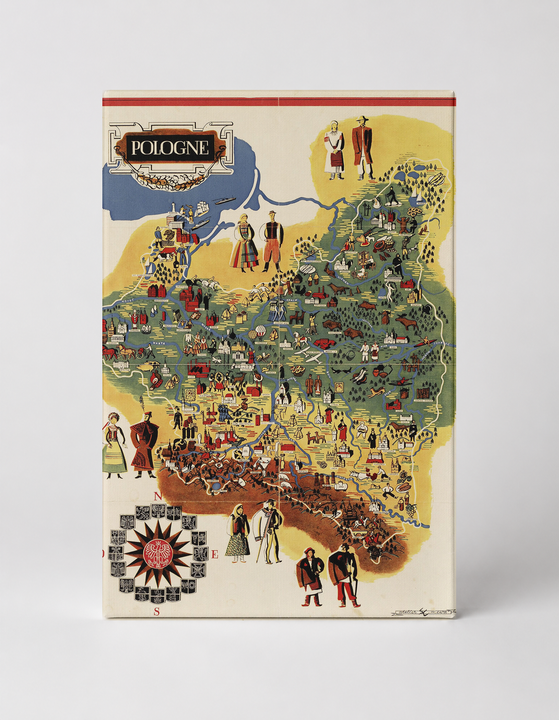 Pologne Vintage Pictorial Map Poster - Poland Travel Wall Art