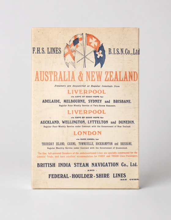 Australia & New Zealand Steam Lines 1890s - Victorian Vintage Travel Poster Wall Art