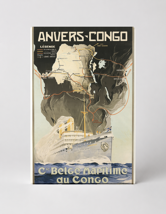 Anvers-Congo Compagnie Belge Maritime 1920s Vintage Travel Poster Wall Art