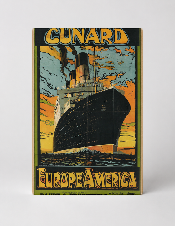 Cunard Europe America Vintage Ocean Liner Travel Poster Canvas Wall Art