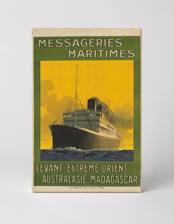 Messageries Maritimes 1900s French Ocean Liner Vintage Travel Poster Wall Art