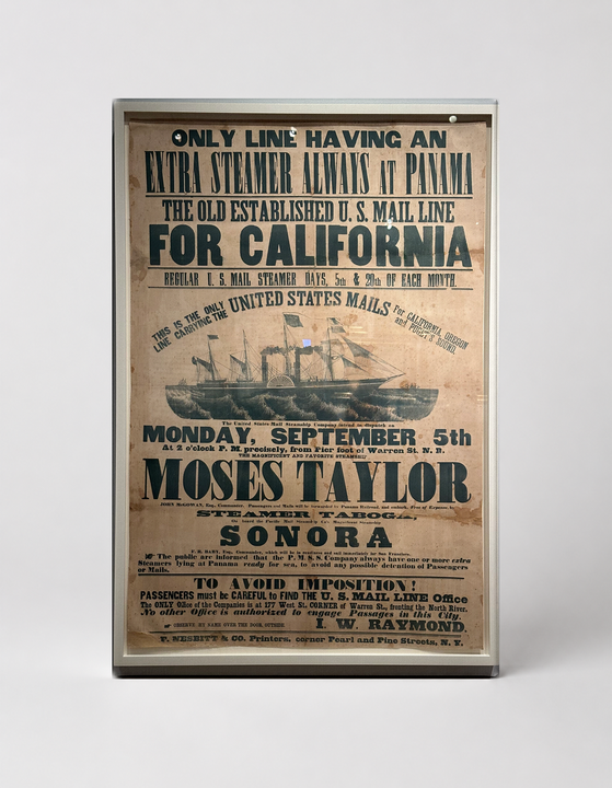 Moses Taylor Steamer 1864 - Vintage US Mail California Poster Wall Art