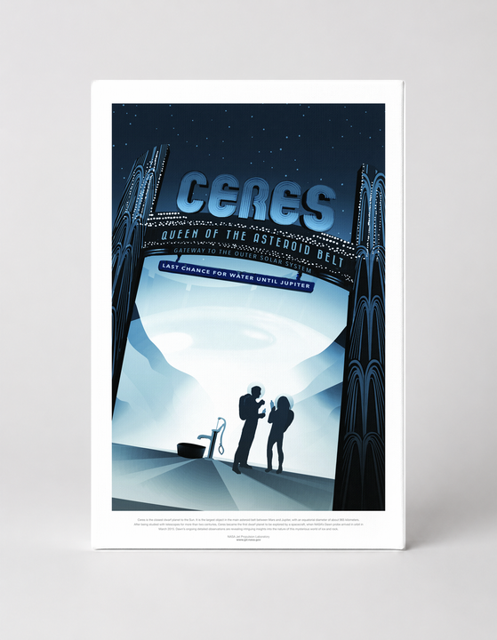 Ceres Queen of the Asteroid Belt NASA Retro Space Travel Vintage Poster Wall Art