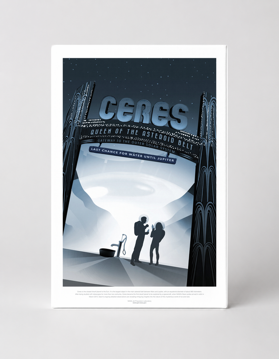 Ceres Queen of the Asteroid Belt NASA Retro Space Travel Vintage Poster Wall Art