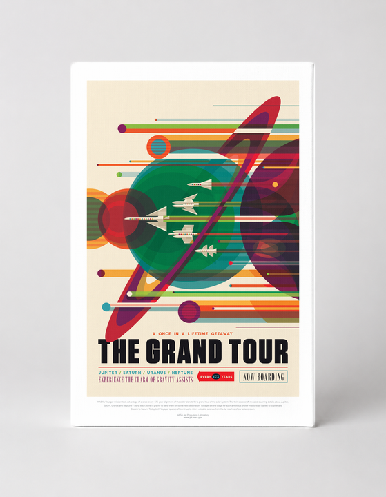 The Grand Tour NASA Space Travel Vintage Poster Canvas Wall Art