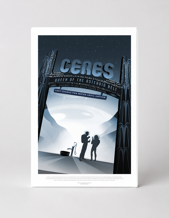 Ceres Queen of the Asteroid Belt NASA Retro Space Poster Canvas Wall Art