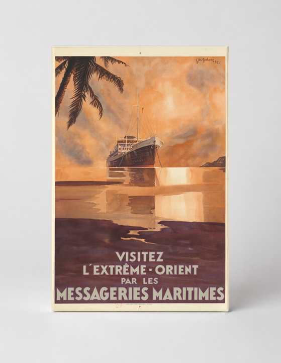 Visitez L'Extrême-Orient Messageries Maritimes 1920s - Vintage Travel Poster Wall Art