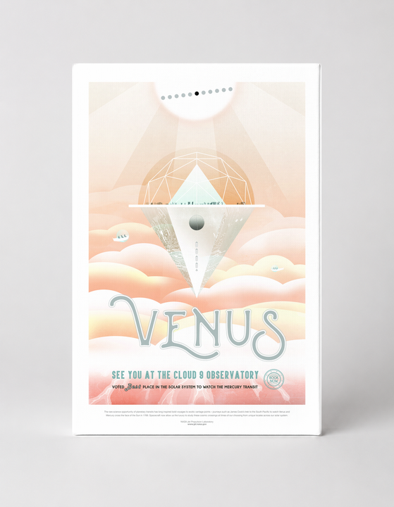 Venus Cloud 9 Observatory NASA Retro Space Travel Vintage Poster Wall Art