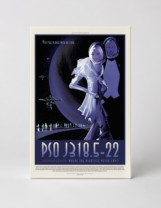PSO J318.5-22 NASA Exoplanet Travel Poster - Vintage Space Wall Art