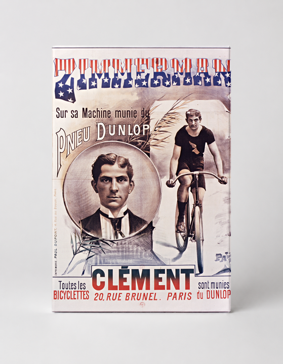 Clément Dunlop Bicycles 1890s - Vintage French Cycling Advertising Poster Canvas Wall Art