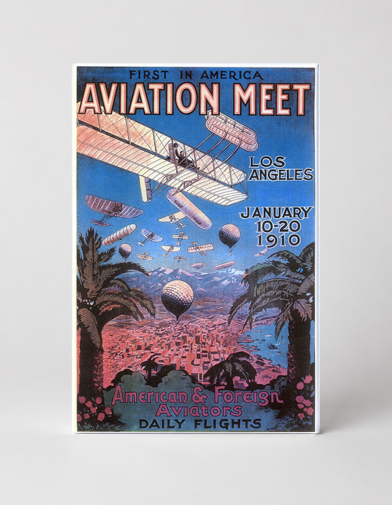 Aviation Meet Los Angeles 1910 - Vintage Aviation Poster Wall Art