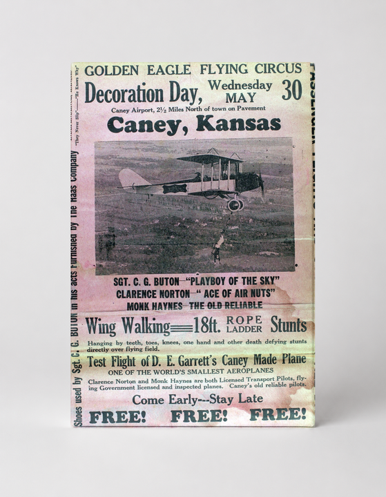 Golden Eagle Flying Circus 1920s Caney Kansas - Vintage Aviation Poster Wall Art