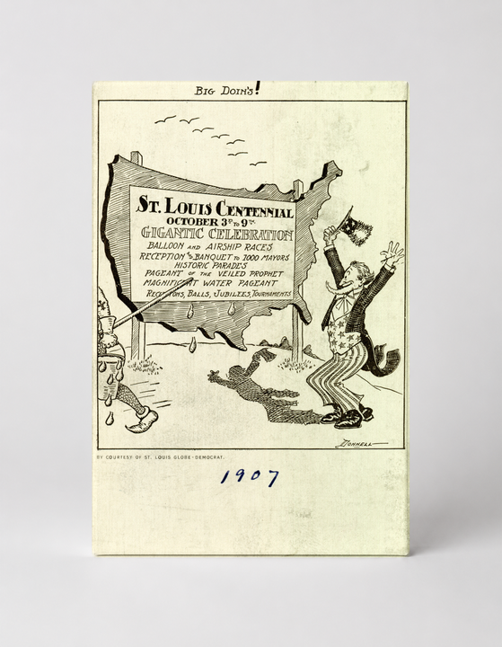 St. Louis Centennial 1907 Big Doins Vintage Cartoon Poster Wall Art