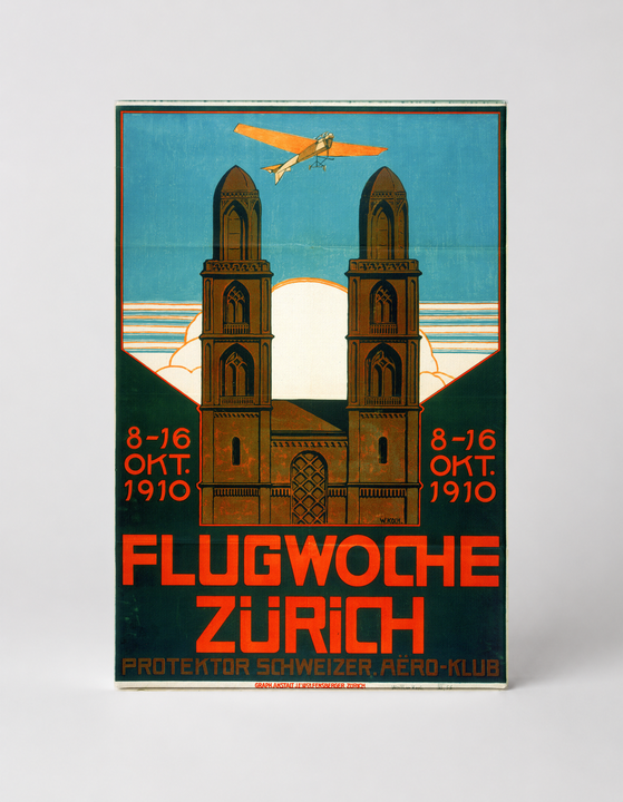 Flugwoche Zürich 1910 - Vintage Aviation Event Poster Canvas Wall Art