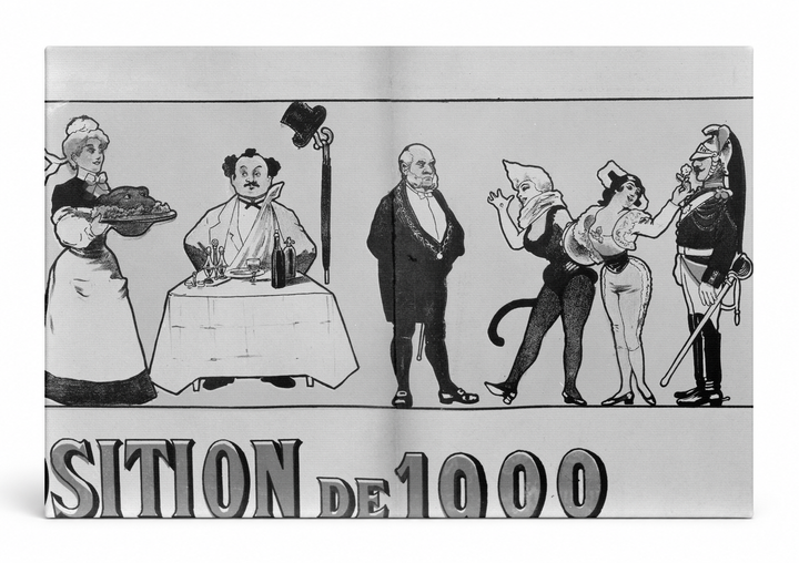 Exposition de 1000 Belle Epoque Caricature Vintage Poster Canvas Wall Art