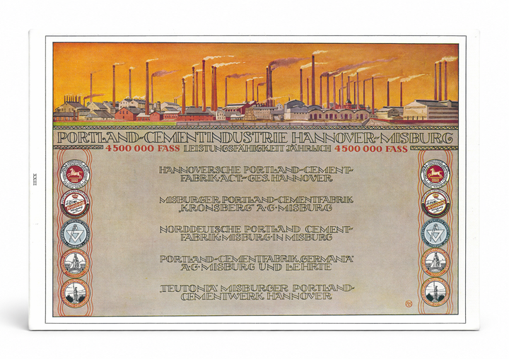 Portland-Cementindustrie Hannover-Misburg 1910s - German Industrial Vintage Poster Wall Art