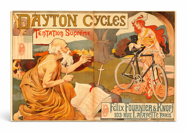 Dayton Cycles Tentation Suprême 1898 - Art Nouveau Vintage Poster Wall Art