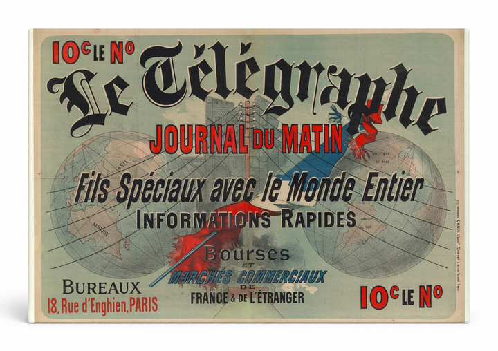 Le Télégraphe Journal du Matin 1890s - Belle Époque Vintage Poster Wall Art